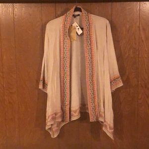 NWT Andrew Tan Shrug with Embroidery- Size L